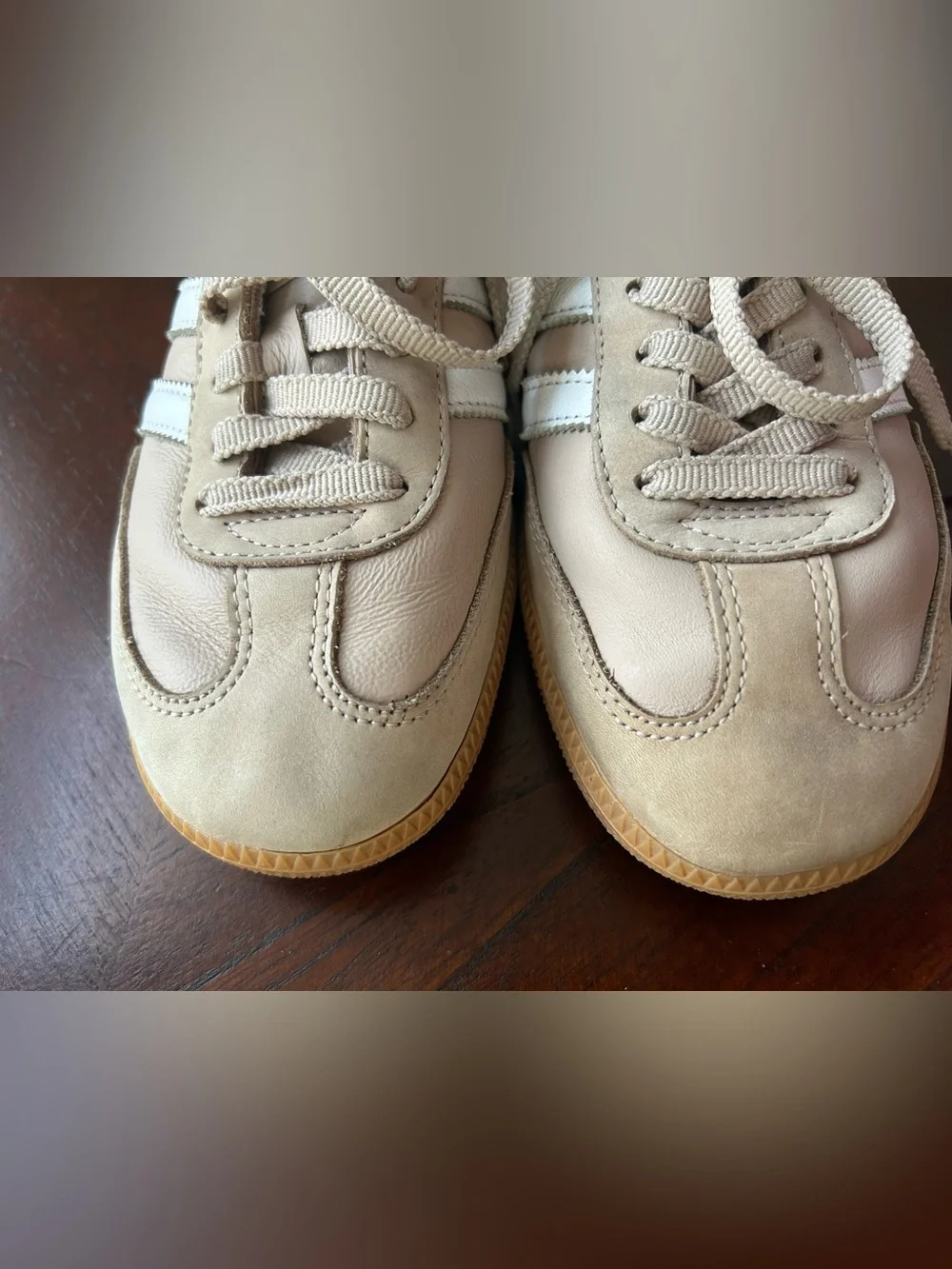 adidas Samba Women's Beige and White Retro Sneakers size 8